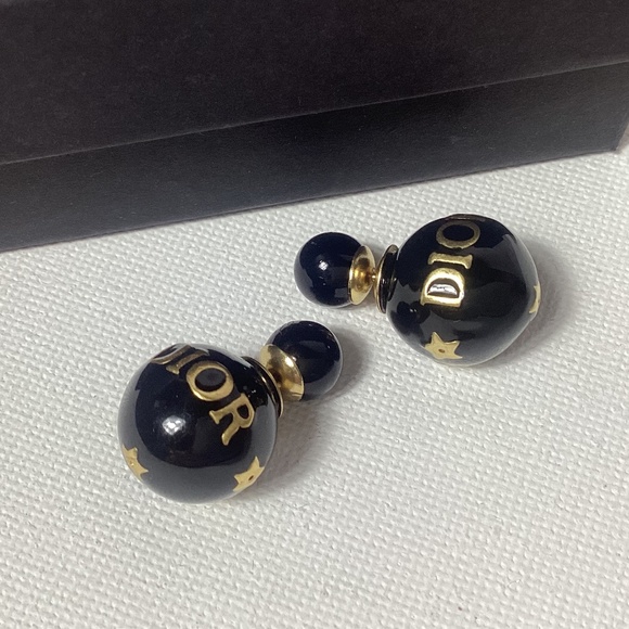 Dior Black and Gold Earrings - Picture 1 of 3